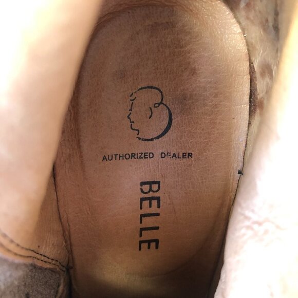 Belle Brown Suede Heeled Mid Calf Side Zip Boot Size 7 - Picture 15 of 16